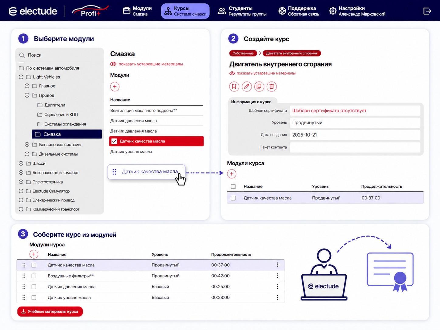 Создание учебного курса преподавателем в LMS Electude